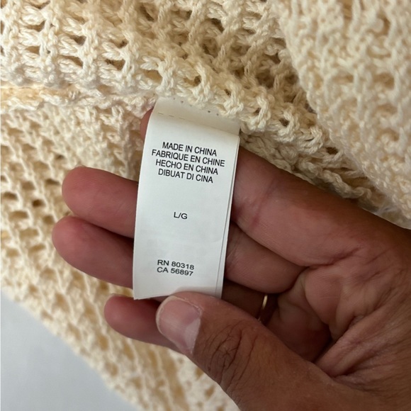 Lucky Brand Women's Poncho‎ Frill Trim Size L Cream NWT 100% Cotton - Picture 11 of 11